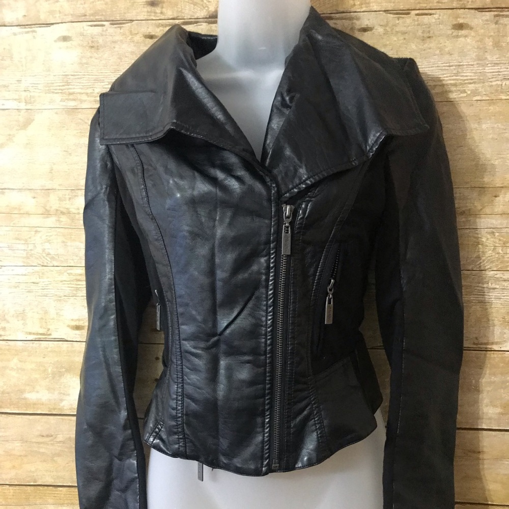 G by Guess Faux Leather Jacket Size XS